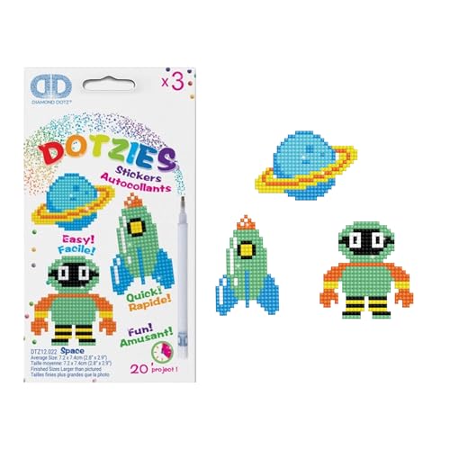 Diamond Dotz DTZ12-022 Diamond Dotzies Sticker Set Weltraum, 3 glitzernde Aufkleber zum Selbstgestalten und Verzieren, ideal für Kinder und Anfänger Diamond Dotz DTZ12-022 Diamond Dotzies Sticker Set Weltraum, 3 glitzernde Aufkleber zum Selbstgestalten und Verzieren, ideal für Kinder und Anfänger von DIAMOND DOTZ