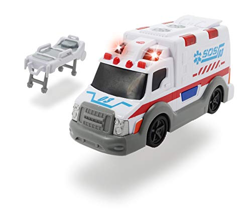 DICKIE 203302004 Toys Krankenwagen, Rettungswagen, Spielzeugauto mit Trage, Heckklappe zum Öffnen, Licht & Sound, inkl. Batterien, 15 cm, ab 3 Jahren, Weiß DICKIE 203302004 Toys Krankenwagen, Rettungswagen, Spielzeugauto mit Trage, Heckklappe zum Öffnen, Licht & Sound, inkl. Batterien, 15 cm, ab 3 Jahren, Weiß von Dickie Toys