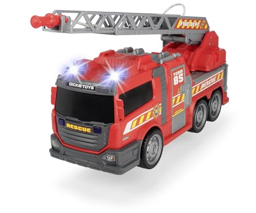 DICKIE 203308371 Toys Fire Fighter, Feuerwehrauto, Spielzeugauto, Feuerwehr, mit Wasserspritzfunktion, Leiter, Seitenpanel zum Öffnen, Licht & Sound, inkl. Batterien, 36 cm groß, ab 3 Jahren von Dickie Toys