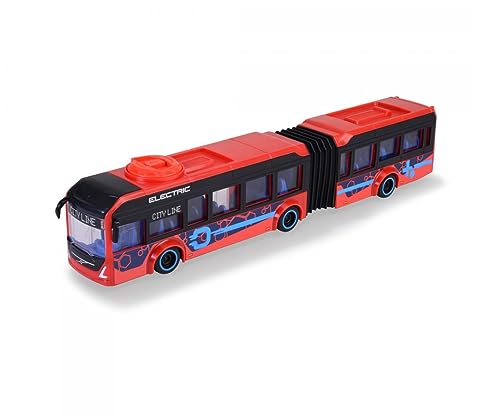 Dickie Toys - Spielzeug-Bus Volvo (rot) – lenkbarer City Bus (40 cm) zum Spielen für Kinder ab 3 Jahren, Spielzeugauto mit Lenkung & Türen zum Öffnen von Dickie Toys