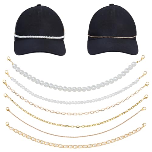DICOSMETIC 6 Stück Trucker Hut Ketten 29cm Lang Trucker Hut Anhänger Edelstahl/Perlenanhänger Baseballkappe Kette Hutkrempe Ketten Mit Karabinerverschlüssen Für Frauen Männer DICOSMETIC 6 Stück Trucker Hut Ketten 29cm Lang Trucker Hut Anhänger Edelstahl/Perlenanhänger Baseballkappe Kette Hutkrempe Ketten Mit Karabinerverschlüssen Für Frauen Männer von DICOSMETIC