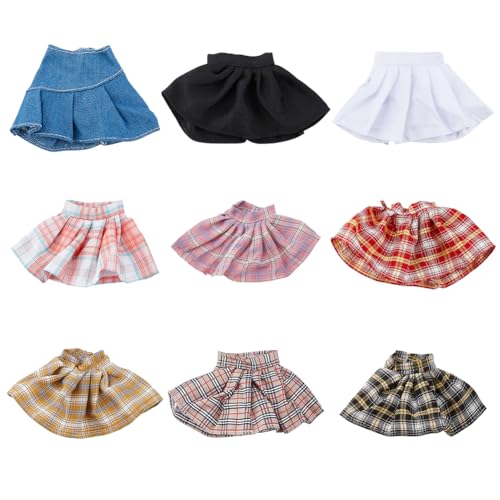 DICOSMETIC 9 Stück 9 Stile Polyester Puppenkleidung Mini Puppenkleidung Sommer Puppen Kleidung 7x11.9cm Puppen Kleidung Röcke BJD Puppenkleidungs Für Weihnachts Und Geburtstagsgeschenk von DICOSMETIC