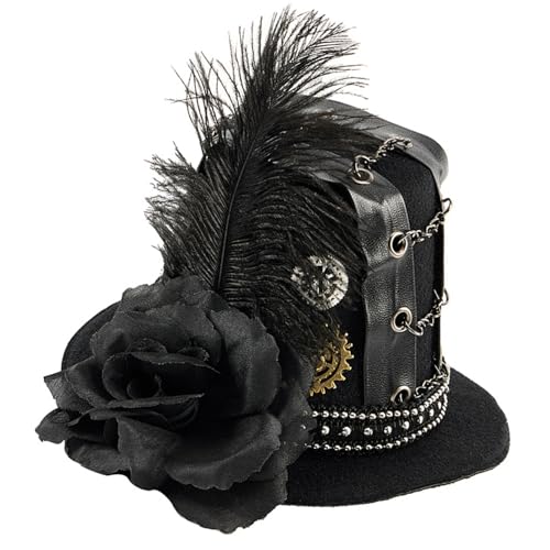 DIDILLX Haarspangen mit Gothicismus, Halloween-Hut, Haarspange mit Metall-Zahnradkette, für Mottopartys, Konzerte, Tanzaufführungen, Haarnadel DIDILLX Haarspangen mit Gothicismus, Halloween-Hut, Haarspange mit Metall-Zahnradkette, für Mottopartys, Konzerte, Tanzaufführungen, Haarnadel von DIDILLX