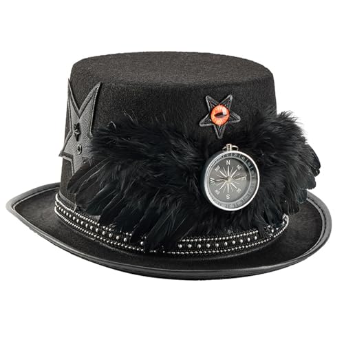 DIDILLX Leichter Zylinder im industriellen Alter mit gefiedertem Flügel, industrielles Zeitalter, Cosplay-Kostüm-Zubehör, wiederverwendbar, Gothic-Flügelhut DIDILLX Leichter Zylinder im industriellen Alter mit gefiedertem Flügel, industrielles Zeitalter, Cosplay-Kostüm-Zubehör, wiederverwendbar, Gothic-Flügelhut von DIDILLX