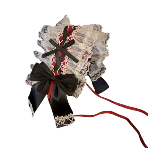 DIDILLX Süßes Cosplay-Stirnband für Damen, mit Band und gerüschter Spitze, stilvolles Haarband, Zubehör, elegantes Kostümzubehör DIDILLX Süßes Cosplay-Stirnband für Damen, mit Band und gerüschter Spitze, stilvolles Haarband, Zubehör, elegantes Kostümzubehör von DIDILLX