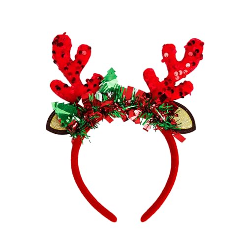 DIEKE Pailletten-Stirnband für Erwachsene und Kinder, Weihnachts-Stirnband, Rentier-Haarreif, Urlaub, Feiern, Kopfbedeckung, Partyzubehör, Urlaub, Party Stirnband von DIEKE
