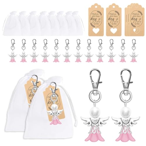 DIEKE Schöner Engel-Anhänger, Engels-Schlüsselanhänger, Hochzeitsschlüsselanhänger mit Etiketten, Hochzeits-Souvenir, Geschenk, Partyzubehör, Engels-Schlüsselanhänger, Engel-Anhänger von DIEKE