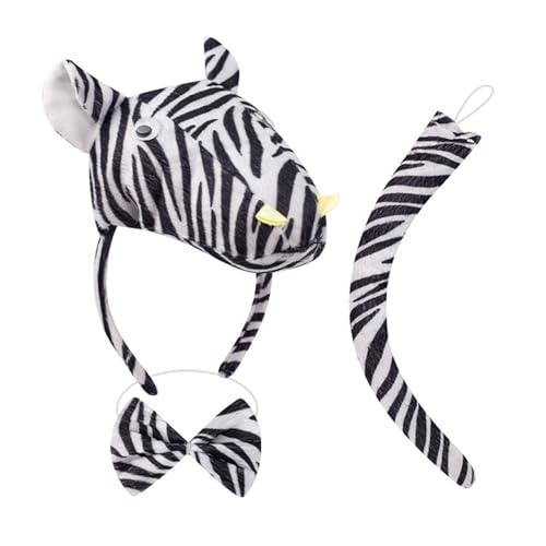 Zebras-Kostüm-Set für Kinder, Zebras, Ohren, Stirnband, Schwanz, Fliege, Handschuhe, Tier-Kostüm, Set für Halloween, Weihnachten, Cosplay-Party Zebras-Kostüm-Set für Kinder, Zebras, Ohren, Stirnband, Schwanz, Fliege, Handschuhe, Tier-Kostüm, Set für Halloween, Weihnachten, Cosplay-Party von DIEKE