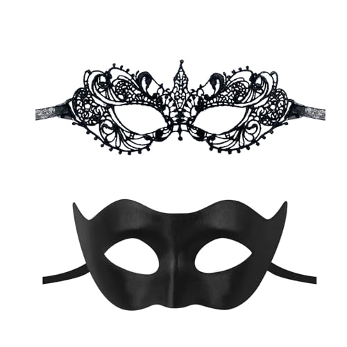 2 Stück Venezianische Maske, Maskerade Maske, Halloween Maske, Maskenball Maske, Spitze Maskes für Halloween, Karneval, Cosplay, Maskerade von DIELIANHUA
