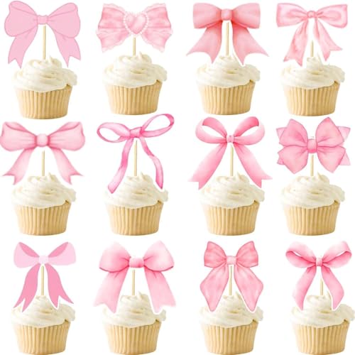 24 PCS Tortendeko Rosa, Cake Topper Rosa, Cupcake Topper Rosas, Cupcake Topper Baby Rosas, Geeignet für Pink Bow Party, Pink Birthday Party, Mädchengeburtstagsparty/A 24 PCS Tortendeko Rosa, Cake Topper Rosa, Cupcake Topper Rosas, Cupcake Topper Baby Rosas, Geeignet für Pink Bow Party, Pink Birthday Party, Mädchengeburtstagsparty/A von DIELIANHUA