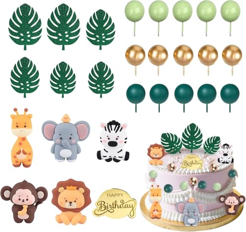 27 PCS Tiere Geburtstag Tortendeko, Tortendeko Tiere Wald, Dschungel Torten deko Geburtstag, Kindergeburtstags-Kuchendekoration, Geeignet für Kindergeburtstage 27 PCS Tiere Geburtstag Tortendeko, Tortendeko Tiere Wald, Dschungel Torten deko Geburtstag, Kindergeburtstags-Kuchendekoration, Geeignet für Kindergeburtstage von DIELIANHUA