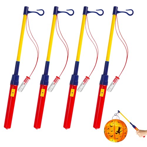 DIELIANHUA 4 Stück Laternenstab Kinder, 30CM LED Elektronischer Laternenstab, Laternenstab Elektrisch, Laternenstab Led, Laternenstab mit LED für St Martin, Halloween, Kostümpartys, Kinderparty von DIELIANHUA