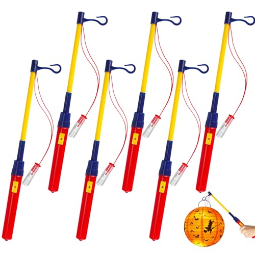 DIELIANHUA 6 Stück Laternenstab Kinder, 30CM LED Elektronischer Laternenstab, Laternenstab Elektrisch, Laternenstab Led, Laternenstab mit LED für St Martin, Halloween, Kostümpartys, Kinderparty von DIELIANHUA