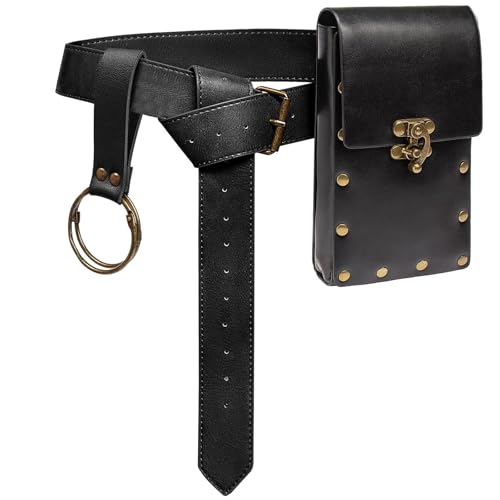 DIELIANHUA Halloween Nekromanten Anzug, Mittelalter Gürtel, Mittelalter Gürtel mit Gürteltasche, Mittelalters Kleidung Zubehör, Mittelalter s Accessoires für Cosplay Maskerade Halloween von DIELIANHUA