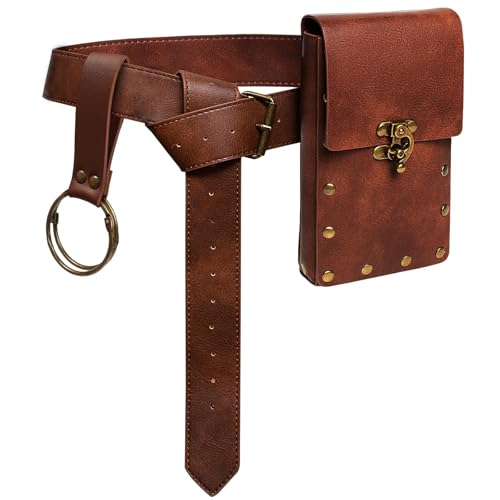 DIELIANHUA Halloween Nekromanten Anzug, Mittelalter Gürtel, Mittelalter Gürtel mit Gürteltasche, Mittelalters Kleidung Zubehör, Mittelalter s Accessoires für Cosplay Maskerade Halloween von DIELIANHUA