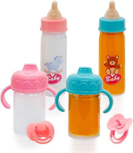 DIELIANHUA 4 Stück Magische Flasche und 2 Stück Puppenschnuller, Puppenflasche mit Verschwindender Milch, Magische Milchfläschchen, Born Baby Puppe Zubehör, Puppenzubehör, für Kinder ab 3 Jahren DIELIANHUA 4 Stück Magische Flasche und 2 Stück Puppenschnuller, Puppenflasche mit Verschwindender Milch, Magische Milchfläschchen, Born Baby Puppe Zubehör, Puppenzubehör, für Kinder ab 3 Jahren von DIELIANHUA