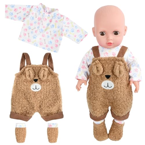 Puppenkleidung 35-45 cm, Baby Puppen Kleidung, Puppe Zubehör, mit Overall Socken Oberteil, Kleidung Outfits für Baby Puppen, Puppenkleidung Zubehör, Geschenke für Kinder von DIELIANHUA
