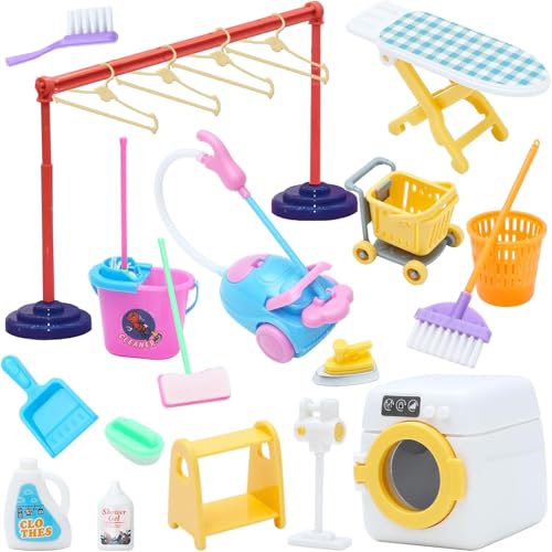 22 Stück Miniatur Puppenhaus Zubehör, Kinder Reinigung Set, Miniatur Reinigung Werkzeuge, Reinigungsspielzeug-Set, Zufällige Farbe 22 Stück Miniatur Puppenhaus Zubehör, Kinder Reinigung Set, Miniatur Reinigung Werkzeuge, Reinigungsspielzeug-Set, Zufällige Farbe von DIELOVEHUA