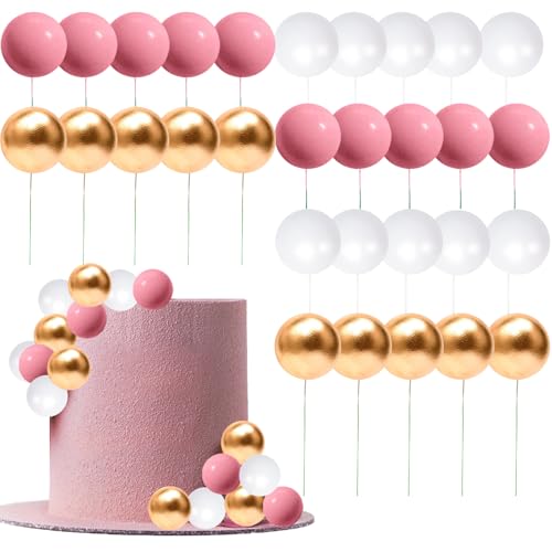 DIELOVEHUA 30 Stück Tortendeko Kugeln Cake Topper, Rosa Roségold Tortendeko Kugeln, Picks Cupcake DIY Kuchen Einlage Topper, für Hochzeit Party Babyparty Geburtstag Torte Dekorieren DIELOVEHUA 30 Stück Tortendeko Kugeln Cake Topper, Rosa Roségold Tortendeko Kugeln, Picks Cupcake DIY Kuchen Einlage Topper, für Hochzeit Party Babyparty Geburtstag Torte Dekorieren von DIELOVEHUA