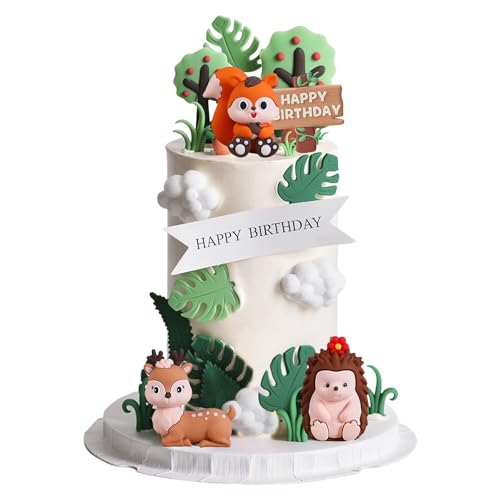 DIELOVEHUA Tiere Geburtstag Tortendeko, 4 Stück Tortendeko Tiere, Waldtiere Geburtstag Deko, Eichhörnchen Igel Hirsch Figuren Tortendeko, Dschungel Deko für Baby Shower Kinder Geburtstag DIELOVEHUA Tiere Geburtstag Tortendeko, 4 Stück Tortendeko Tiere, Waldtiere Geburtstag Deko, Eichhörnchen Igel Hirsch Figuren Tortendeko, Dschungel Deko für Baby Shower Kinder Geburtstag von DIELOVEHUA