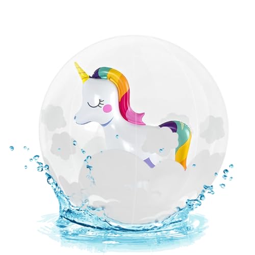 DIELOVEHUA Wasserball Aufblasbar, Strandball, 30cm Cartoon Transparent Inflatable Wasserball, Pool Spielzeug Wasserbälle, Wasserbälle Kinder und Erwachsene, für Sommer Outdoor Aktivitäten von DIELOVEHUA