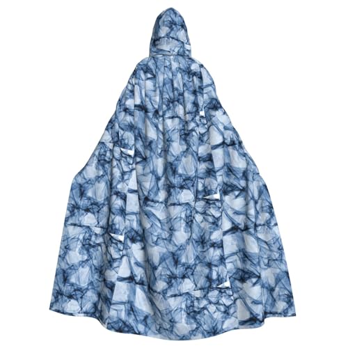 DIEzig Dunkelblauer Kapuzenumhang mit Marmor-Druck, Erwachsenen-Karneval, Partyzubehör, Halloween-Umhang, ideal für Cosplay-Bühnenveranstaltungen von DIEzig