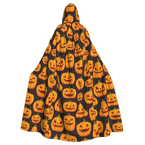 DIEzig Halloween-Kürbis-Muster, Kapuzenumhang, Erwachsenen-Karneval, Partyzubehör, Halloween-Umhang, ideal für Cosplay-Bühnenveranstaltungen von DIEzig