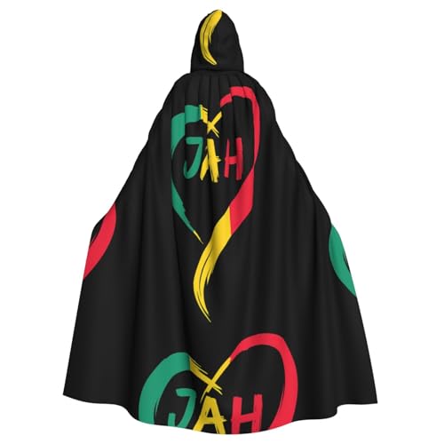 DIEzig Kapuzenumhang in Herzform, Jah-Druck, Erwachsenen-Karneval, Partyzubehör, Halloween-Umhang, ideal für Cosplay-Bühnenveranstaltungen DIEzig Kapuzenumhang in Herzform, Jah-Druck, Erwachsenen-Karneval, Partyzubehör, Halloween-Umhang, ideal für Cosplay-Bühnenveranstaltungen von DIEzig