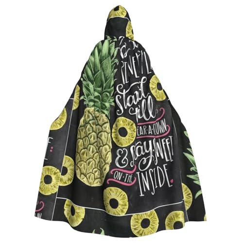 DIEzig Kapuzenumhang mit Ananas-Druck, Erwachsenen-Karneval, Partyzubehör, Halloween-Umhang, ideal für Cosplay-Bühnenveranstaltungen von DIEzig