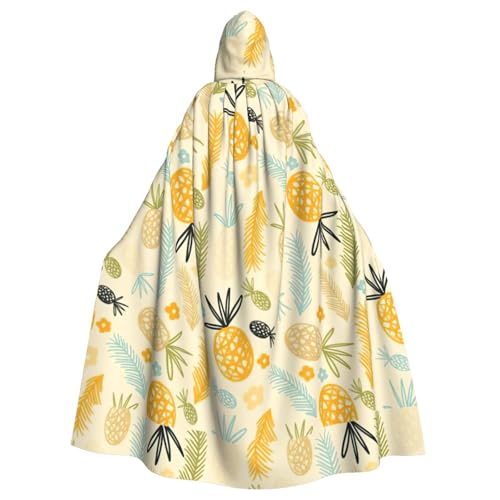 DIEzig Kapuzenumhang mit Ananas-Muster, Erwachsenen-Karneval, Partyzubehör, Halloween-Umhang, ideal für Cosplay-Bühnenveranstaltungen DIEzig Kapuzenumhang mit Ananas-Muster, Erwachsenen-Karneval, Partyzubehör, Halloween-Umhang, ideal für Cosplay-Bühnenveranstaltungen von DIEzig