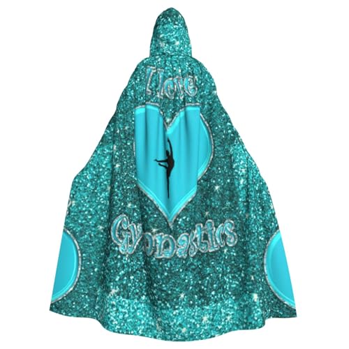 DIEzig Kapuzenumhang mit Aufdruck "I Love Gymnastik", für Erwachsene, Karneval, Party, Halloween, ideal für Cosplay-Bühnenveranstaltungen DIEzig Kapuzenumhang mit Aufdruck "I Love Gymnastik", für Erwachsene, Karneval, Party, Halloween, ideal für Cosplay-Bühnenveranstaltungen von DIEzig