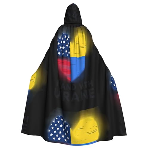 DIEzig Kapuzenumhang mit Aufdruck "I Stand Withukraine", Erwachsenen-Karneval, Partyzubehör, Halloween-Umhang, ideal für Cosplay-Bühnenveranstaltungen DIEzig Kapuzenumhang mit Aufdruck "I Stand Withukraine", Erwachsenen-Karneval, Partyzubehör, Halloween-Umhang, ideal für Cosplay-Bühnenveranstaltungen von DIEzig