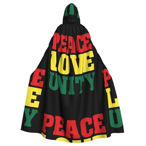 DIEzig Kapuzenumhang mit Aufdruck "Peace And Love University", Erwachsenen-Karneval, Partyzubehör, Halloween-Umhang, ideal für Cosplay-Bühnenveranstaltungen DIEzig Kapuzenumhang mit Aufdruck "Peace And Love University", Erwachsenen-Karneval, Partyzubehör, Halloween-Umhang, ideal für Cosplay-Bühnenveranstaltungen von DIEzig