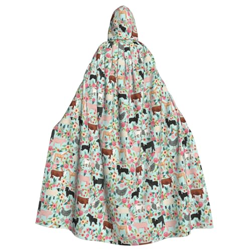 DIEzig Kapuzenumhang mit Bauernhoftierdruck, Erwachsenen-Karneval, Partyzubehör, Halloween-Umhang, ideal für Cosplay-Bühnenveranstaltungen von DIEzig