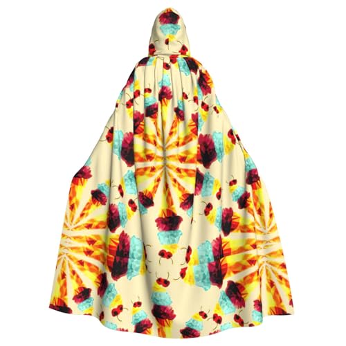 DIEzig Kapuzenumhang mit Eiscreme-Polygon-Druck, Erwachsenen-Karneval, Partyzubehör, Halloween-Umhang, ideal für Cosplay-Bühnenveranstaltungen von DIEzig