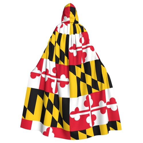 DIEzig Kapuzenumhang mit Flagge von Maryland, für Erwachsene, Karneval, Party, Halloween, ideal für Cosplay, Bühnenveranstaltungen von DIEzig