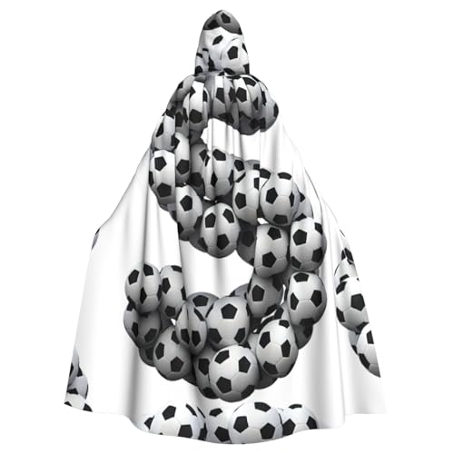DIEzig Kapuzenumhang mit Fußball-Schriftzug, Erwachsenen-Karneval, Partyzubehör, Halloween-Umhang, ideal für Cosplay-Bühnenveranstaltungen von DIEzig