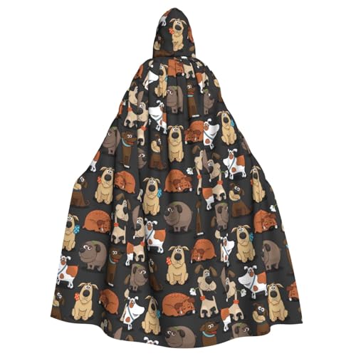 DIEzig Kapuzenumhang mit Hunde-Corgi-Druck, Erwachsenen-Karneval, Partyzubehör, Halloween-Umhang, ideal für Cosplay-Bühnenveranstaltungen von DIEzig