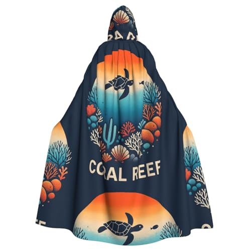 DIEzig Kapuzenumhang mit Korallenriff-Aufdruck, Erwachsenen-Karneval, Partyzubehör, Halloween-Umhang, ideal für Cosplay-Bühnenveranstaltungen DIEzig Kapuzenumhang mit Korallenriff-Aufdruck, Erwachsenen-Karneval, Partyzubehör, Halloween-Umhang, ideal für Cosplay-Bühnenveranstaltungen von DIEzig