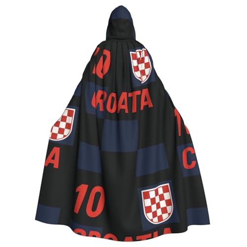 DIEzig Kapuzenumhang mit Kroatien-Druck, Erwachsenen-Karneval, Partyzubehör, Halloween-Umhang, ideal für Cosplay-Bühnenveranstaltungen DIEzig Kapuzenumhang mit Kroatien-Druck, Erwachsenen-Karneval, Partyzubehör, Halloween-Umhang, ideal für Cosplay-Bühnenveranstaltungen von DIEzig