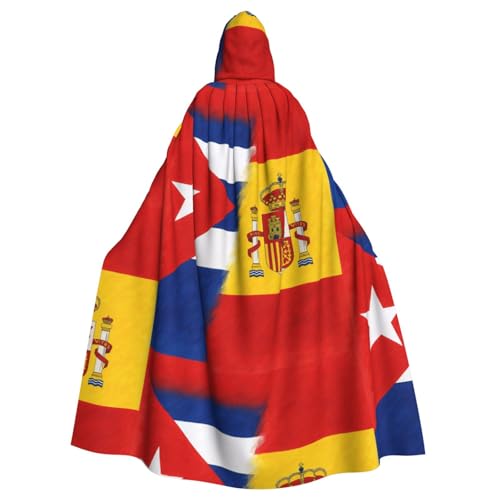 DIEzig Kapuzenumhang mit Kuba- und Spanien-Druck, Erwachsenen-Karneval, Partyzubehör, Halloween-Umhang, ideal für Cosplay-Bühnenveranstaltungen von DIEzig