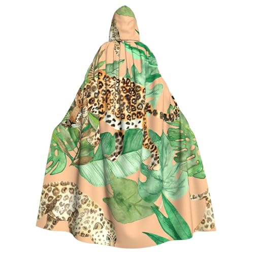 DIEzig Kapuzenumhang mit Leoparden- und Palmblättern, für Erwachsene, Karneval, Party, Halloween, ideal für Cosplay-Bühnenveranstaltungen DIEzig Kapuzenumhang mit Leoparden- und Palmblättern, für Erwachsene, Karneval, Party, Halloween, ideal für Cosplay-Bühnenveranstaltungen von DIEzig