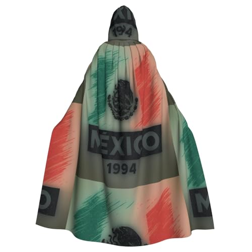 DIEzig Kapuzenumhang mit Mexiko-Flagge, Erwachsenen-Karneval, Partyzubehör, Halloween-Umhang, ideal für Cosplay-Bühnenveranstaltungen von DIEzig