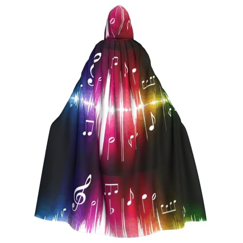 DIEzig Kapuzenumhang mit Musikdruck, Erwachsenen-Karneval, Party-Zubehör, Halloween-Umhang, ideal für Cosplay-Bühnenveranstaltungen von DIEzig