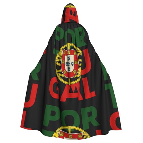 DIEzig Kapuzenumhang mit Portugal-Flagge, Erwachsenen-Karneval, Partyzubehör, Halloween-Umhang, ideal für Cosplay-Bühnenveranstaltungen von DIEzig
