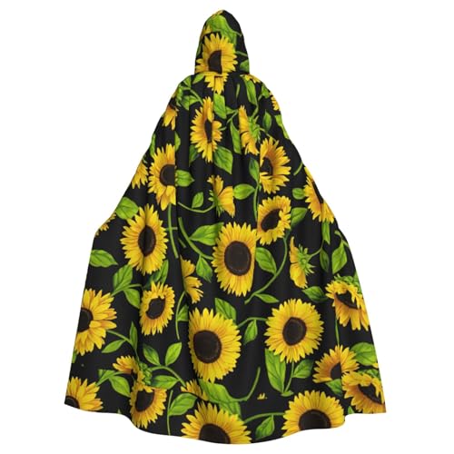 DIEzig Kapuzenumhang mit Sonnenblumen-Druck, Erwachsenen-Karneval, Partyzubehör, Halloween-Umhang, ideal für Cosplay-Bühnenveranstaltungen DIEzig Kapuzenumhang mit Sonnenblumen-Druck, Erwachsenen-Karneval, Partyzubehör, Halloween-Umhang, ideal für Cosplay-Bühnenveranstaltungen von DIEzig