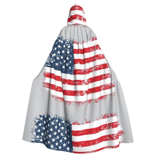 DIEzig Kapuzenumhang mit Sternen und Streifen, für Erwachsene, Karneval, Party, Halloween, ideal für Cosplay, Bühnenveranstaltungen DIEzig Kapuzenumhang mit Sternen und Streifen, für Erwachsene, Karneval, Party, Halloween, ideal für Cosplay, Bühnenveranstaltungen von DIEzig