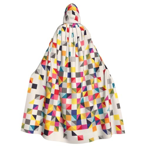 DIEzig Kapuzenumhang mit dreieckigem geometrischem Druck, Erwachsenen-Karneval, Partyzubehör, Halloween-Umhang, ideal für Cosplay-Bühnenveranstaltungen von DIEzig