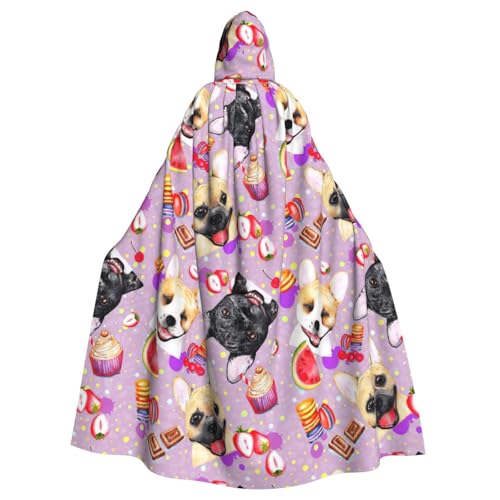 DIEzig Kapuzenumhang mit französischer kleiner Bulldogge, Erwachsenen-Karneval, Partyzubehör, Halloween-Umhang, ideal für Cosplay-Bühnenveranstaltungen von DIEzig