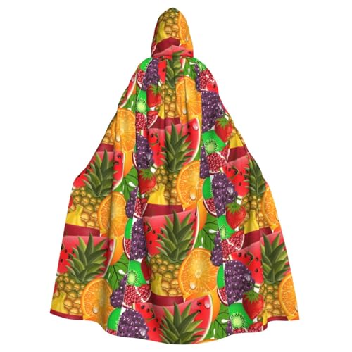DIEzig Kapuzenumhang mit frischem Obst, Ananas-Druck, Erwachsenen-Karneval, Partyzubehör, Halloween-Umhang, ideal für Cosplay-Bühnenveranstaltungen von DIEzig
